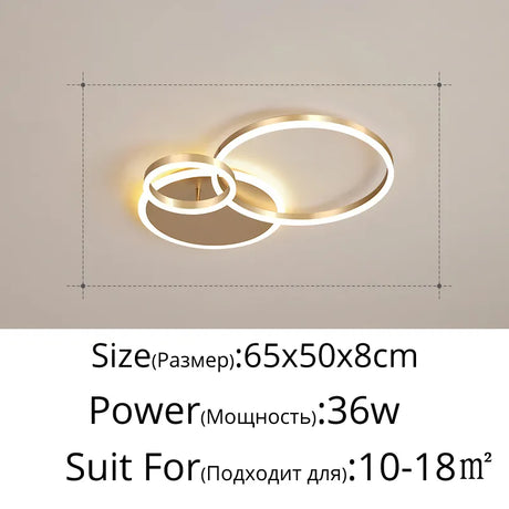 New Modern LED Chandelier Lighting For Living Study Bedroom Lamps Indoor Lighting Round Rings Foyer Luster Chandeliers Luminaire