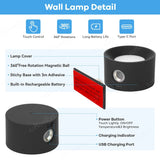 LED Wall Light 360 Rotate Rechargeable Wall Mounted Sconce Lamps Modern Nordic Luminaire Indoor Decor Cordless Wall Light