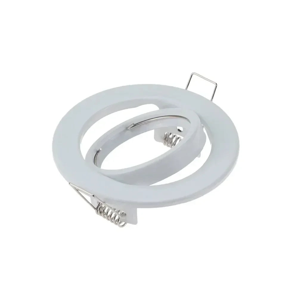 Round Adjustable LED Recessed Frame - Metal Spotlight Fitting for GU10 & MR16