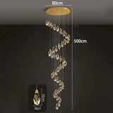 Modern Home Decoration Crystal Ceiling Lights Chandelier Staircase Pendant Lamp Living Room Hanging Lights Interior Lighting