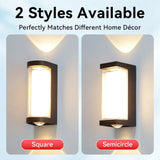 Waterproof LED Crescent Wall Lamp - 12W Outdoor Garden Square Sconce