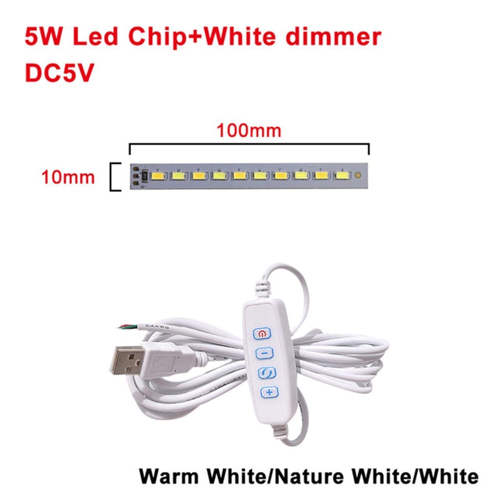 DC5V Dimmable LED chip 5W 6W 10W Surface Light Source SMD 5730 LED Light Beads DIY Tricolor Adjustable LED Bulb White Warm White