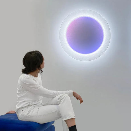 New Square Circular LED Wall Lamp Remote Control Colorful Dimming For Parlor Hotel Bedroom Dining Atmosphere Lighting