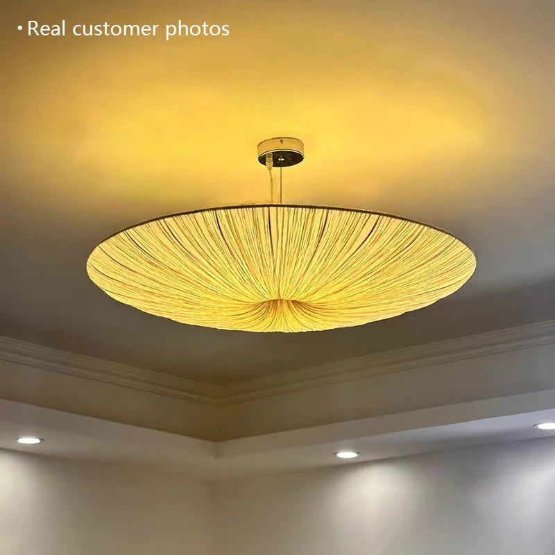 Japanese Wabi Sabi Cloth Pendant Light Bar Living Room B&B Bedroom Nordic Ceiling Chandelier Lighting Decor Lustre Hanging Lamps