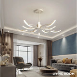 Modern Minimalist Led Ceiling Chandelier With APP Remote For Living Dining Room Bedroom Led Ceiling Pendant Chandelier Lamp