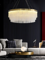 Post Modern Led Chandelier 2025 New Tassel Crystal Pendant Lamp American Luxurious Chandelier Home Decor Luster Lighting Fixture