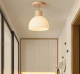 BOTIMI Wooden Ceiling Lights For Corridor White Glass Lampshade Dressing Room Surface Mounted wood Lamp Indoor Lighting