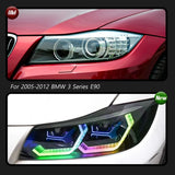 LED Projector Headlights for BMW 3 Series E90 (2005-2012) - RGB Color Changing