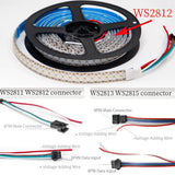 WS2812B WS2813 WS2815 Programmable LED Strip Light (1–5M, 144 LEDs/m) - DC5V/DC12V High-Density RGB Chasing Pixel Ribbon