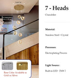 2026 Modern LED Duplex Staircase Chandelier - Living Room Hanging Light