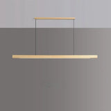 Solid Wood Long LED Pendant Light Modern Minimalist Dining Room Bedroom Living Room Front Desk Decorative Lighting Fixtures