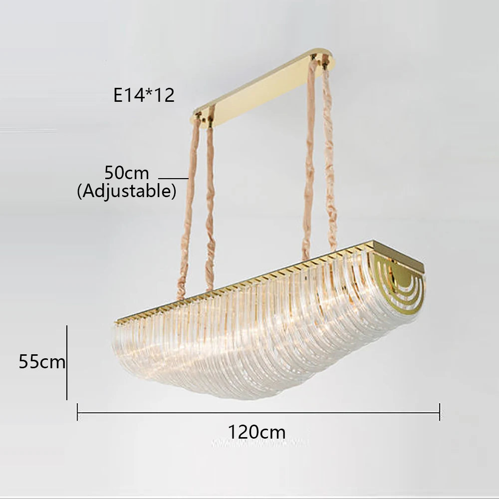 Nordic Art Bent Glass Tube Designer Hanging Lamp Modern Chandelier Lighting Lustre Home Indoor Decor Suspension Luminaire Lampen