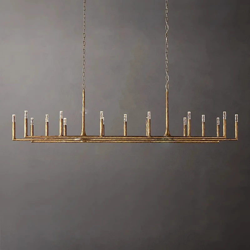 Retro American Old Tree Of 18th Century Copper Crystal LED Chandelier Lustre Suspension Luminaire Lampen For Living Room