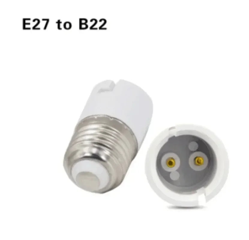 E27 to B22 Light Socket Adapter Converter (1/3/6/10 Pack) - AC 110V-220V Screw to Bayonet Bulb Holder Extender for LED Lamps