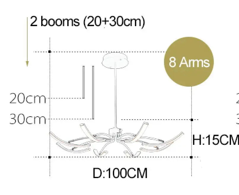 Modern Matte Finished Chandelier for Living Room Decoration Kitchen Bedroom Study Adjustable Light Decorative Led Ceiling Lamps