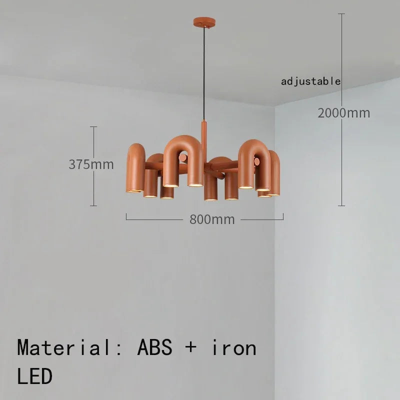 Nordic Creative U Shaped Pendant Light Restaurant Living Room Bedroom Personalized Minimalist Led Designer Decorative Chandelier