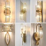 Nordic All-Copper Crystal LED Wall Lamp - Retro Luxury Sconce Light Fixture for Living Room Background, Bedroom Bedside & Villa Decor