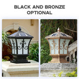 3-Color Adjustable Outdoor Solar Pillar Lamp - Waterproof Round Gate Light