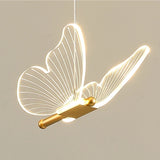Nordic Luxury Creative Art Modern Transparent Butterfly LED Pendent Lamp Living Room Bedroom Background Acrylic Home Decoration