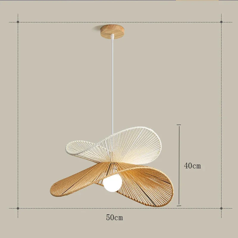 Rattan Pendant Lights Wabi-sabi Style Hand-woven Lamp Restaurant Home Decor Bedroom Living Room Creative Dining Room Chandeliers