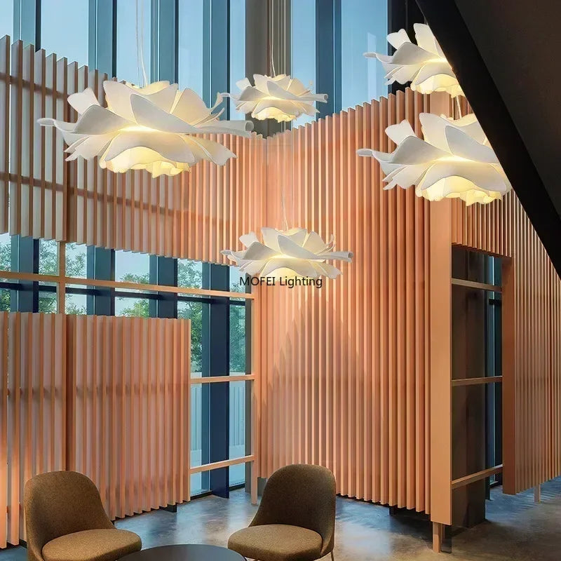 Nordic Lamps Modern Acrylic Flower Chandelier Multi-layer LED Pendant Lamp Dining Room Bedroom Creative Indoor Lighting Fixture