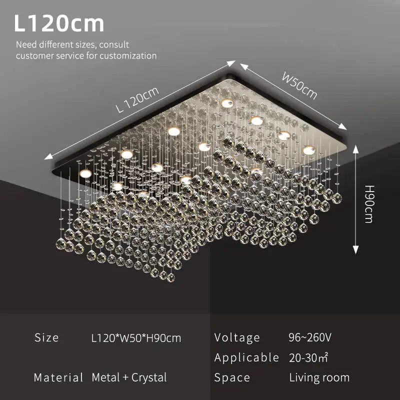 Modern Crystal Pendant Ceiling Lamp - Luxury Suspension Living Room Light