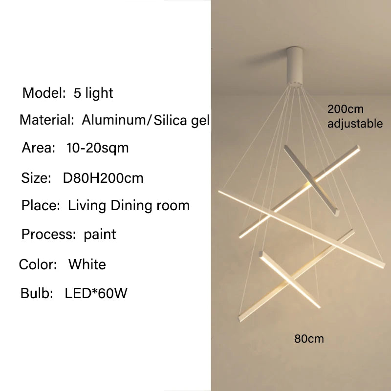 Modern Led Chandeliers Living Dining Room Kitchen Lighting Decor Lustre Pendant Lamp Indoor Duplex Hall Hanging Lights Fixture