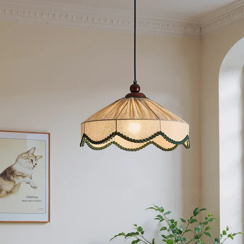 2026 Arab Rustic New Classic Fabric Hanging LED Lighting Chandelier Pendant Light Bedroom Livingroom Lamp Interior House Decorat