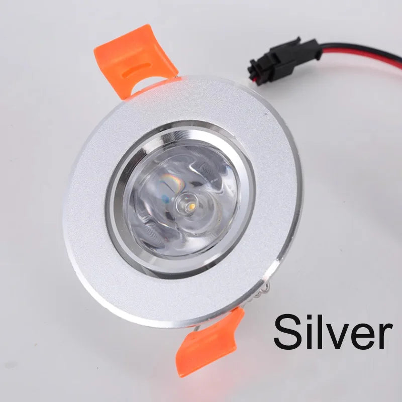 Aluminum Round LED Recessed Downlight (1W/3W, AC 85–265V) - Dimmable Spotlight with Driver (50mm Cutout)