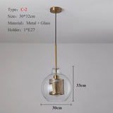 Loft Modern Pendant Light Glass Ball Hanging Lamp Kitchen  Fixture Dining Hanglamp Living Room Ceiling Lamps LED s