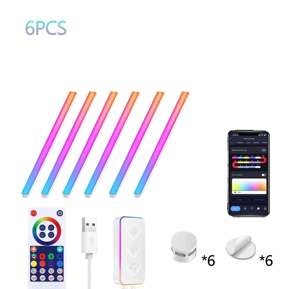 Smart RGB LED Constellation Splicing Wall Lights (Music Sync & APP Control) - DIY Geometric Modular Gaming Room Ambient Backlight & Bedroom Decor