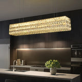 Round Crystal Chandelier Home Decoration Hanging Lamp Living Dinning Room Modern Crystal Pendant Light Kitchen Dimmable LED Lamp