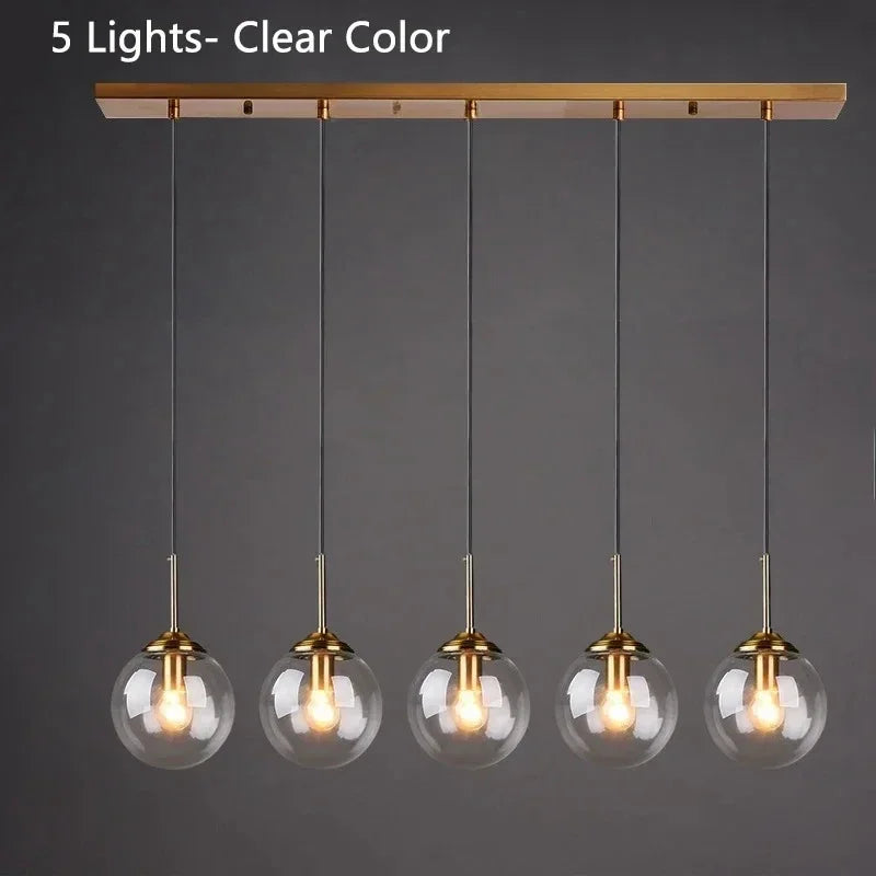 Italian Designer LED Glass Ball Chandelier Ceiling Light for Dining Room Living Room Bedroom - Home Decorative Lighting