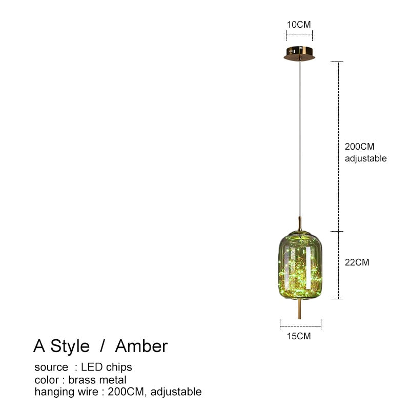 Nordic Glass Ball bedroom chandeliers for Dining Room kitchen fixture pendant lights Restaurant art Decor amber Hanging Lamp