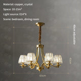Copper Crystal Chandelier For Living Room Bedroom Study Dining Room Kitchen Villa Modern Luxury Style Gold Lamp Pendant Light