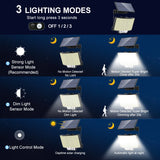 348 LED Solar Motion Sensor Outdoor Light - Powerful Waterproof Security Spotlight Wall Lamp for Garden, Yard & Garage