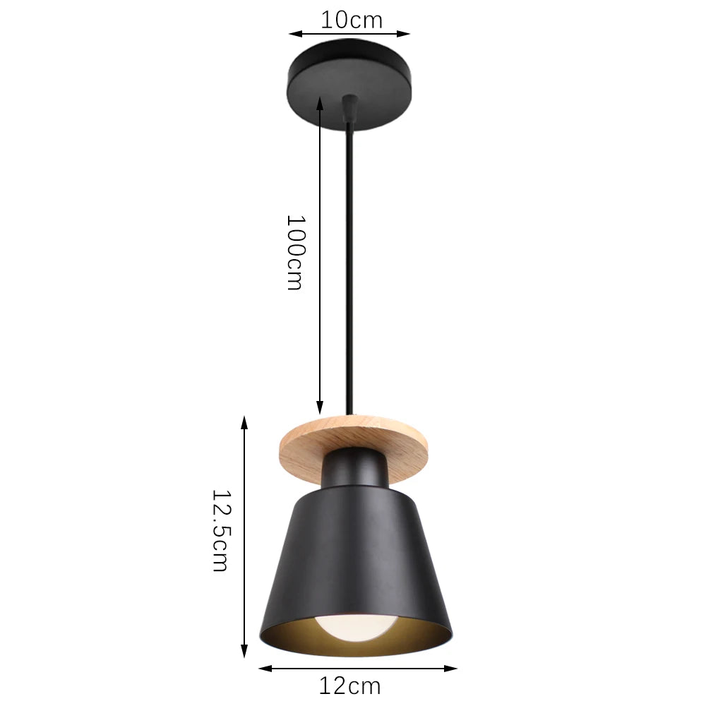 Modern Simple Pendant Lights Wood Nordic E27 Hanging Pendant Lamps Restaurant Bar Living Room Bedside Lighting Fixture Luminaire