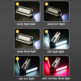 Portable USB Repair Flashlight LED Red and Blue Maintenance Warning Light for Outdoor Camping and Mountain Climbing Emergency