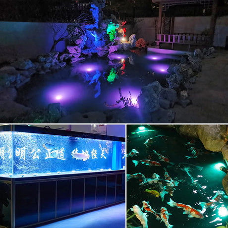 Pool Light with EU/US Plug IP68 Waterproof Small Size White Round 95mm 3/6/10W Underwater RGB Multicolor Swimming Bath Spa Lamp