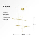 COORDINATES Pendant Light Italy Designer Tube Gold Chandeliers for Kitchen Hotel Staircase Linear scandinavian Pendant lamp