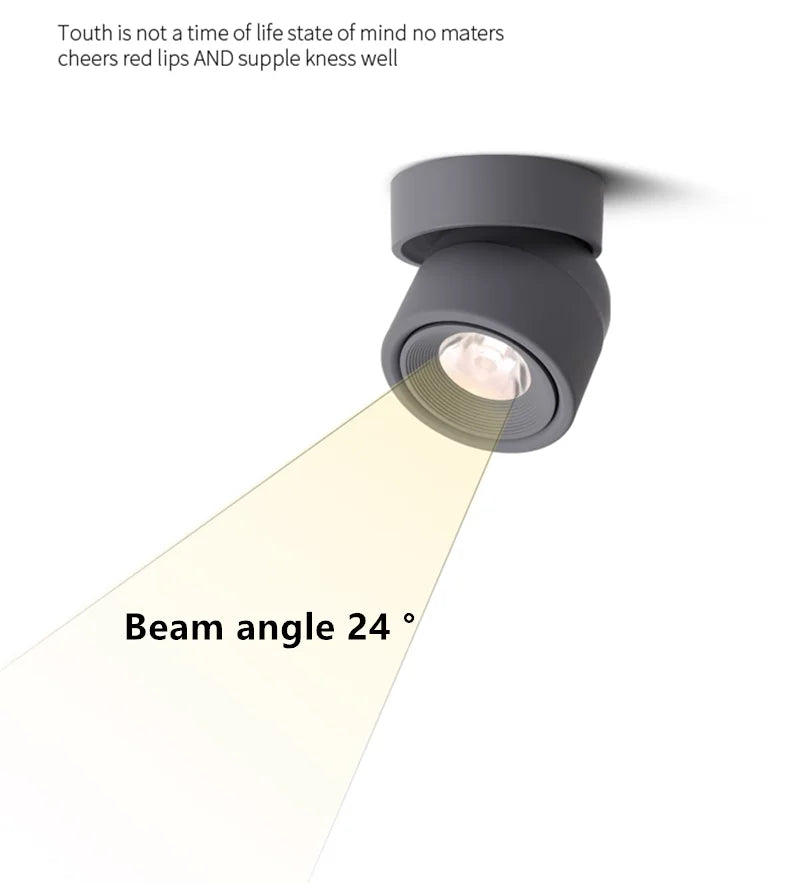360 ° Rotatable And Foldable LED Downlights Dimmable 7W10W12W15W20W Surface Mounted Ceiling Lamp COB Spotlight AC85V-260V CRI 98