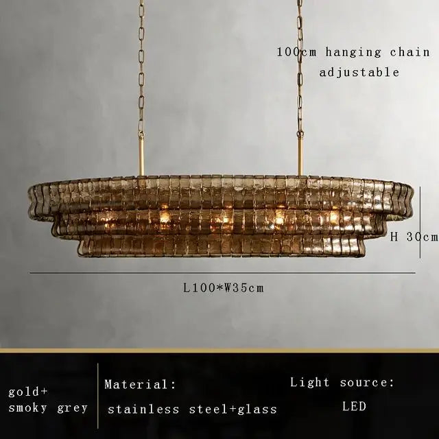 Gray Glass Ceiling Chandeliers 2025 Classic Round Hanging Lamps for Ceiling Home Decoration Lighting Gold Lustres Lamparas