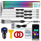 Vgetting For Tesla Model 3 Y S X Car Ambient Lights 10 in 1 Footwell Universal RGB Atmosphere Lamps USB APP Remote Cigar Lighter