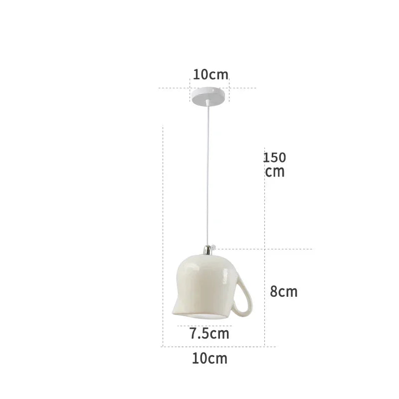 Ceramic Led Pendant Light Modern Tea Cup Teapot Hanging Lamp Kitchen Dining Room Lights Bar Cafe Home Decor Lighting Fixtures