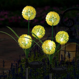 3-Head Solar Dandelion LED Light - Waterproof Outdoor Landscape Stake Light for Garden & Courtyard Decor