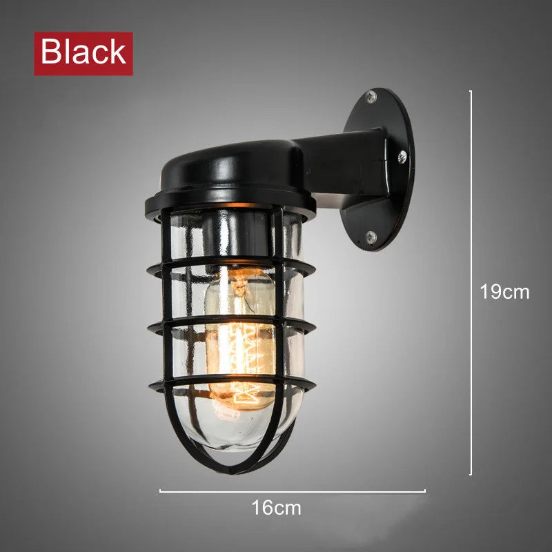 Retro Industrial Wall Lamp For Loft Coffee Bar Corridor Aisle Waterproof Outdoor Sconce Antique E27 Exterior Led Lights Fixture