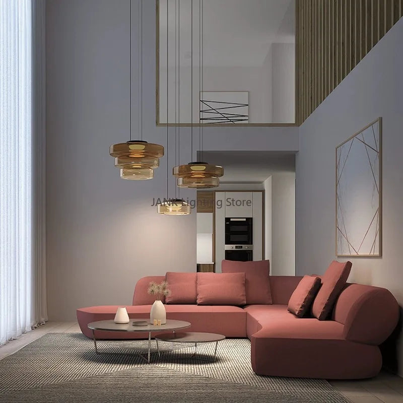  Glass Chandelier Art Creativity, Restaurant Bedroom Living Room Bar LED Pendant Lights Modern Home Decoration