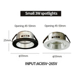 Recessed mini Spotlight 3w LED ceiling light 110 volt 220V indoor embedded small downlight with driver set