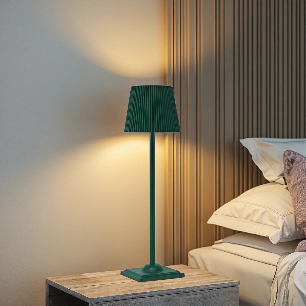 Wireless Rechargeable LED Table Lamp with Touch Stepless Dimming - Portable Cordless Desk Light for Bedside, Hotel & Bar Decor