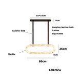 Marble Leather Mixed Design Dimmable Led 2026 Chandelier Lighting Lustre Suspension Luminaire For Dinning Room Art Hanging Lamp